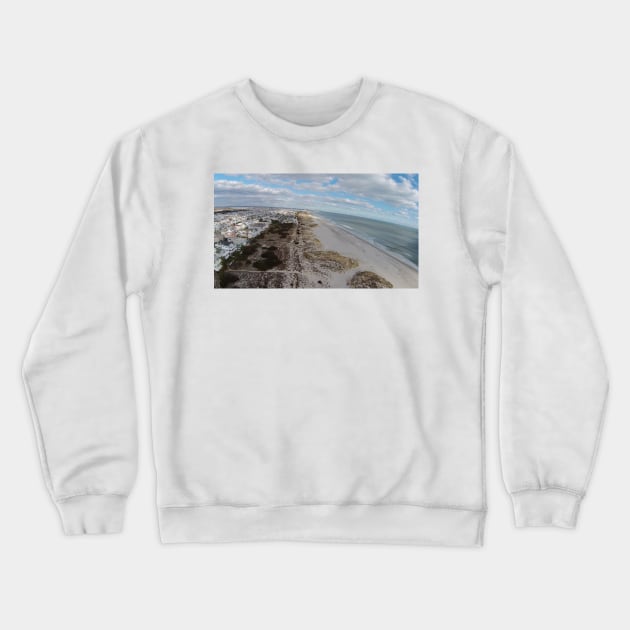 Ocean City NJ Beach, Facing AC on drone Crewneck Sweatshirt by PugDronePhotos